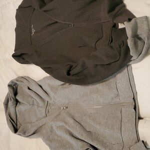Grey zip waffle hoodie X2 medium